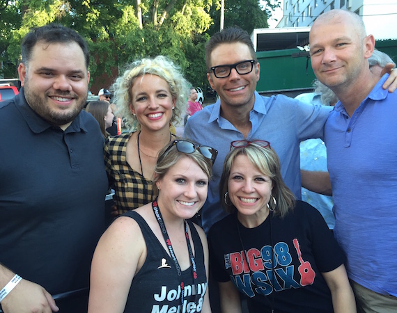 Pictured (back, L-R): Michael Bryan, iHeartMedia Nashville SVP/Programming; Cam; The Bobby Bones Shows Bobby Bones; iHeartMedias newly named leader of its iHeartCountry team, Rod Phillips; and (front, L-R): WSIX MD/Dir. Promotions Kimsey Kerr, and WSIXs Amy Paige.