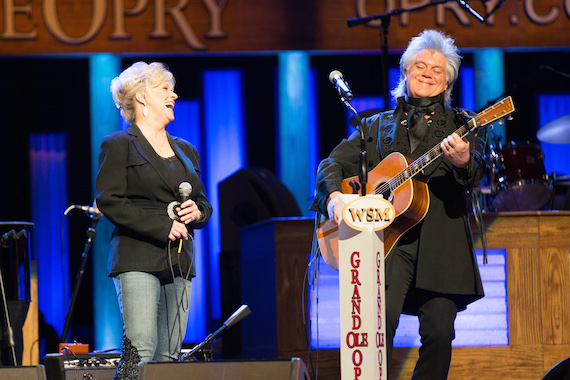 Connie Smith and Marty Stuart share a laugh during her 50th anniversary celebration 