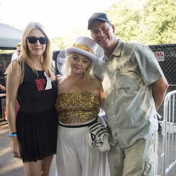 Pictured (L-R) BMIs Samantha Cox (L) and Mark Mason (R) with BMI singer-songwriter Elle King