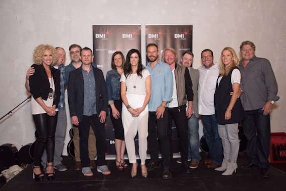  The people behind the track Day Drinking, including LBT member Kimberly Schlapman, Universal Records Shane Allen, BMI songwriters Barry Dean and Troy Verges, Creative Nation/Pulses Beth Laird, BMI songwriter and LBT members Karen Fairchild, Jimi Westbrook and Phillip Sweet, Warner Chappells Ben Vaughn, Universal Music Publishings Kent Earls, BMIs Leslie Roberts and David Preston.