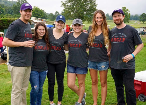 Team ASCAP on the green (l-r): ASCAP's Ryan O'Grady, Holly Chester, Beth Brinker, Alison Toczylowski, Evyn Mustoe and Corsair Distillery's Andrew Webber - Photo: Ed Rode