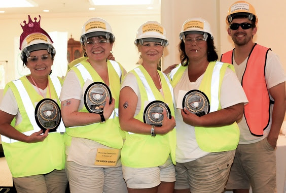 Team Vaden Group, 1st place costume contest winners (l-r): Vaden Group's Vicki Cherry, Jennifer Lane and Trisha Adams, Avenue Bank's Ellen May and Vaden Group's Caleb Dugger - Photo: Bev Moser