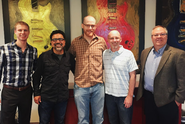 Pictured (L-R) Nathan J. Drake, Dickinson Wright PLLC; Alex Torrez, Torrez Music Group; Andy Wills; Terry Wakefield, Sony ATV Music Publishing; Derek Crownover, Dickinson Wright PLLC