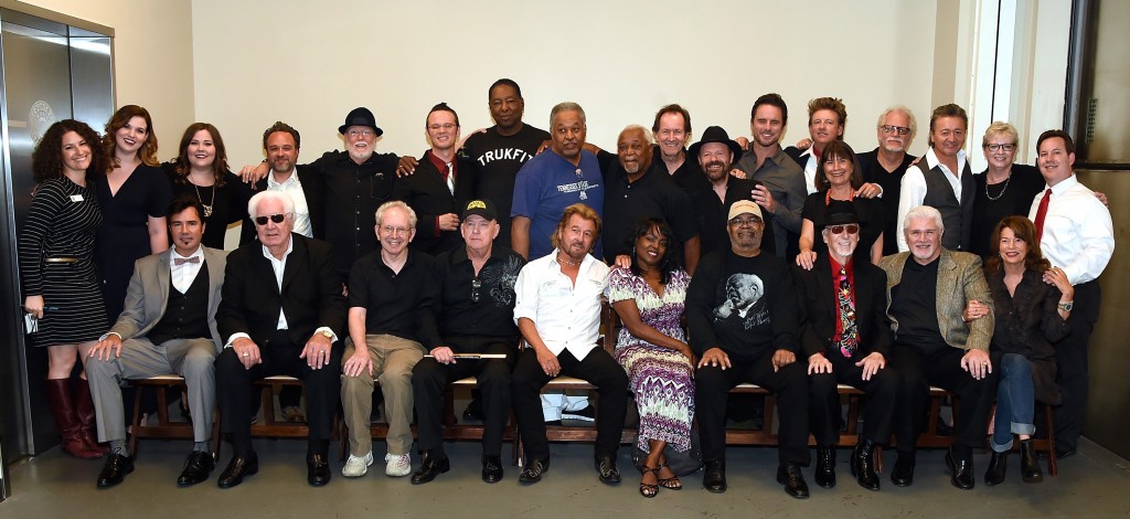 Pictured (standing, L-R): The Country Music Hall of Fame and Museums Abi Tapia; Lydia Rogers and Laura Rogers of the Secret Sisters; Kevin McKendree; Billy Swan; Luther Dickinson; Charles Myers, James Moon, and Frank Howard of the Valentines; Gary Craig; Colin Linden; Charles Esten; Chuck Mead; Nikki Silva of the Kitchen Sisters; Dave Roe; Mark Collie; and the Country Music Hall of Fame and Museums Carolyn Tate and Michael Gray; (Seated, L-R): Eric Heatherly; W.S. Holland; Peter Guralnick; J.M. Van Eaton; Jerry Phillips; Valerie Woodhouse of the Valentines; Marvell Thomas; Sonny Burgess; Charlie Rich, Jr.; and Davia Nelson of the Kitchen Sisters. Photo: Rick Diamond/Getty Images for Country Music Hall of Fame and Museum