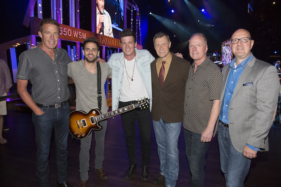 Pictured (L-R): TKO Artist Managements TK Kimbrell, Waterloo Revivals Cody Cooper and George Birge, Grand Ole Oprys Bill Cody, TKO Artist Managements Mark Sissel and Big Machine Records Jack Purcell. Photo: Chris Hollo