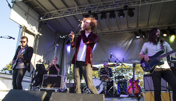 Out of New York, BMI band Walking Shapes closes the BMI stage at Loufest. The group synth-rock band boogied with the crowd, playing tracks off Taka Come On, their most recent album. 