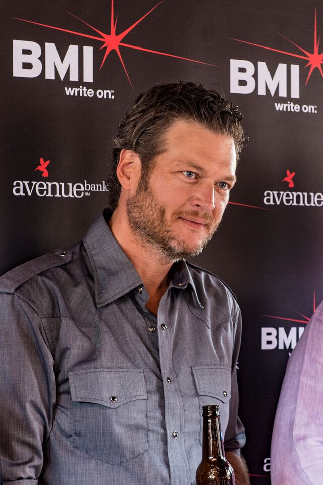 Blake Shelton celebrates at yesterday's No. 1 party.