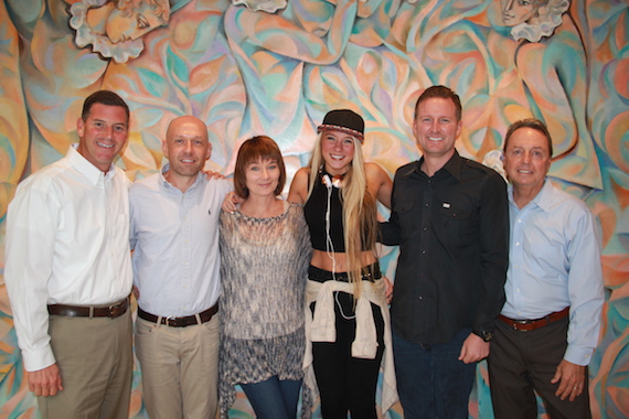 Pictured (L-R): BMIs Mark Mason, CAAs Blake McDaniel, Holler! Musics Lari White, BMI songwriter Julia Cole, CAAs Jim Butler and BMIs Jody Williams.