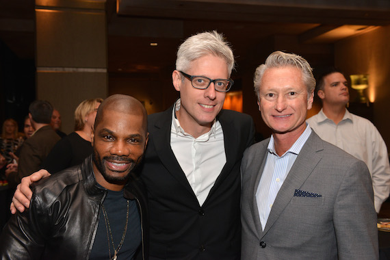 Pictured: (L-R): BMI songwriter Kirk Franklin, BMI songwriter and Songwriter of the Year  Artist award winner Matt Maher with Provident Label Groups Terry Hemmings.