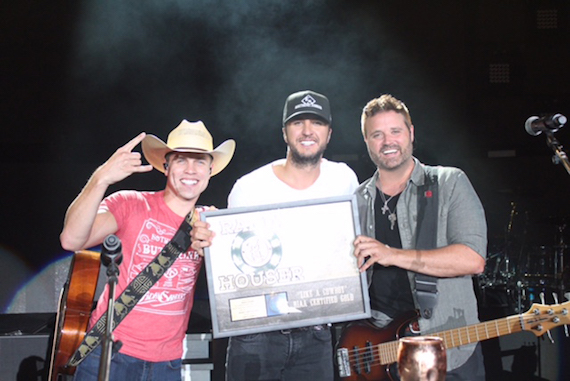 Pictured (L-R): Dustin Lynch, Luke Bryan, and Randy Houser.