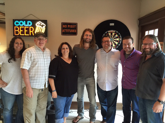 Pictured (L-R): Missy Wilson, UMPG Sr. Creative Director; Ron Stuve, UMPG VP A&R; Cyndi Forman, UMPG VP, Creative; Ryan Hurd; Kent Earls, EVP/GM, UMPG; Travis Gordon, UMPG Creative Director; attorney Chip Petree of Ritholz Levy.