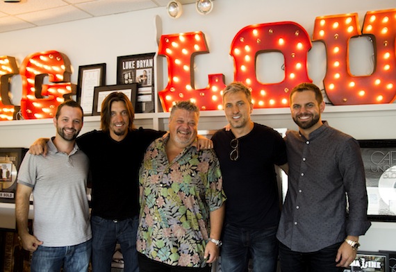 Pictured (L-R): Big Loud Shirt Creative Director Matt Turner, Brad Warren, Big Loud Shirt Owner Craig Wiseman, Brett Warren, and Big Loud Shirt VP Seth England