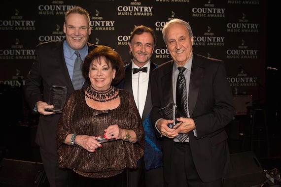 Pictured (L-R):  Bill Mayne, Executive Director, CRS; Judy Harris, Judy Harris Music; Barry Coburn, ASCAP Board Member; Charlie Monk, Monk Family Music. (Photo: Ed Rode for ASCAP)