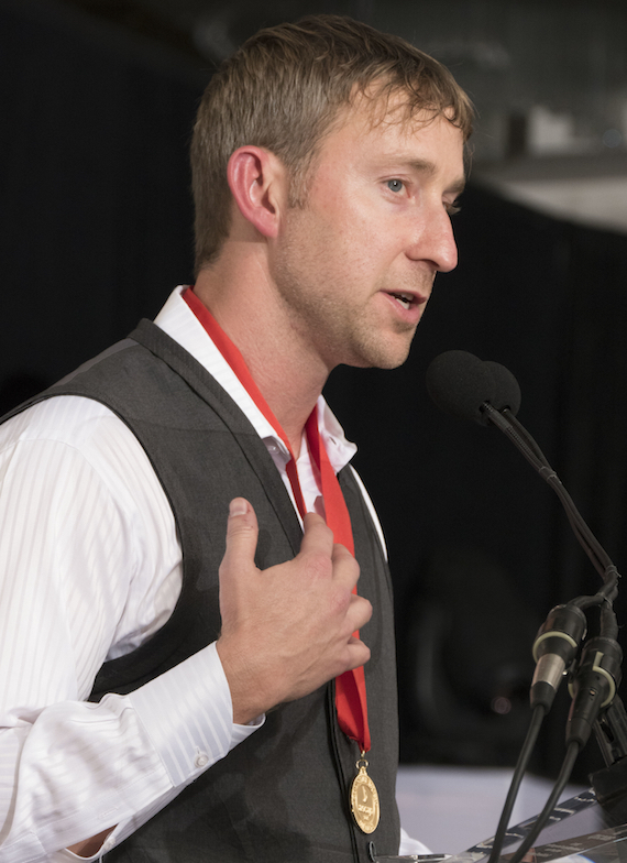 Ashley Gorley accepts the Songwriter of the Year Award.