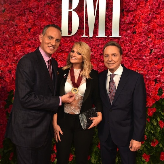 Pictured (L-R): President and CEO of BMI, Michael O’Neill, MIranda Lambert, and BMI Vice President, Writer/Publisher Relations, Nashville, Jody Williams