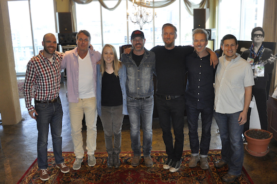 Pictured (L-R): Austen Adams, Dickinson Wright; Chuck Fleckenstein, GM and COO, Still Working Music; Chelsea Kent, Creative Director, Still Working Music; Jon Randall; Alex Orbison, President, Still Working Music; Tommy Lee James, CCO, Still Working Music; Daniel Lee, Sr. Creative Director, BMG.