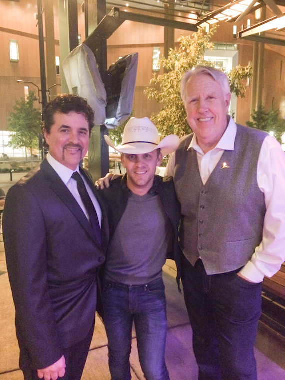 Pictured (L-R): Scott Borchetta, President/CEO, Big Machine Label Group; Justin Moore; George Briner. Photo: The Valory Music Co. 