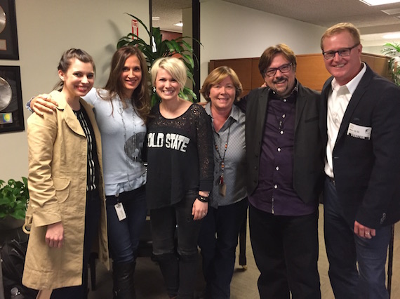 Pictured (L-R): Emily Mueller, Creative Manager, ole;  Jaison Trece, Executive Director, Music Group, Sony Pictures Entertainment; April Geesbreght, songwriter, ole;, Shelly Bunge, EVP, Music, Sony Pictures Entertainment; Tony Scudellari, VP, TV Music Creative  Sony Pictures Entertainment; John Ozier, GM, Creative, ole.  