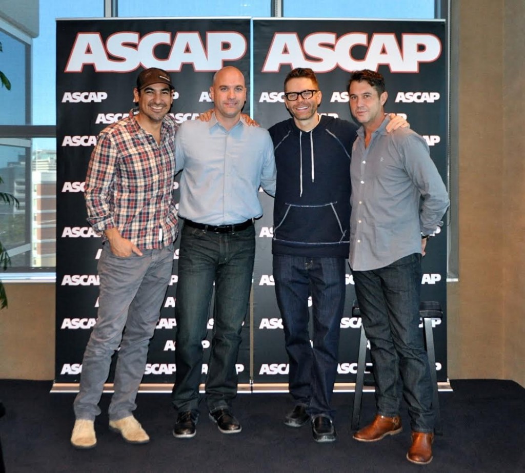 Pictured (L-R): Producer Eddie; Robert Filhart, Creative Director, ASCAP; Bobby Bones; Michael Martin, VP Of Membership, ASCAP.