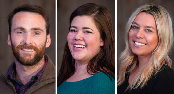 Pictured (L-R) Brandon Campbell, Bree Lutjens, Melissa Moldovan