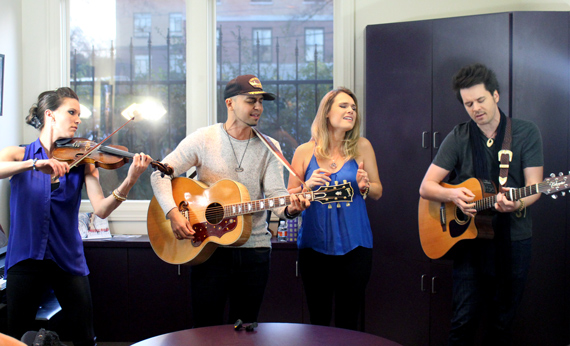 Apollo's Crown performs for MusicRow staffers.