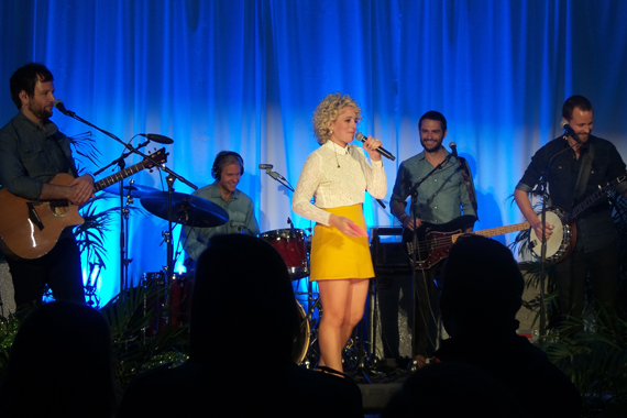 Cam with her four-person band at the Dec. 2 album launch party in Nashville. 