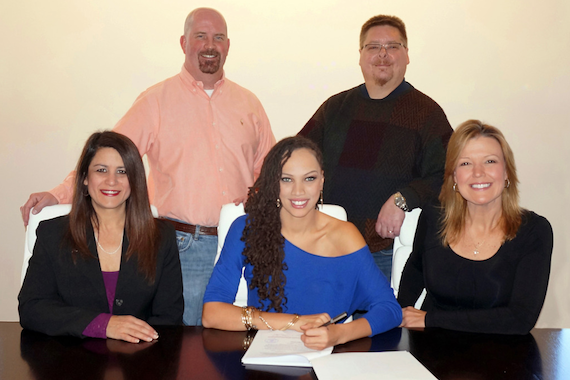 Pictured (Front row, L-R): Denise Stevens, Partner, Loeb & Loeb LLP; Naima Adedapo; Cindy Owen, Partner, Given Entertainment. (Back row, L-R) Wayne Milligan, Tri Star Sports and Entertainment Group; Mike Sebastian, VP/General Manager, Given Music Publishing