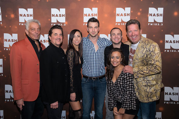 Pictured (L-R): Mike McVay, Senior VP/Content & Programming, NASH/Cumulus; Scott Borchetta, President & CEO, Big Machine Label Group; Lauren Hall, KentBell and Kyle Gaston, Breaking Southwest; Elaina Smith and Shawn Parr, hosts of NASH Nights Live with Shawn Parr. Photo: Tyler Andrews/NASH Country Weekly