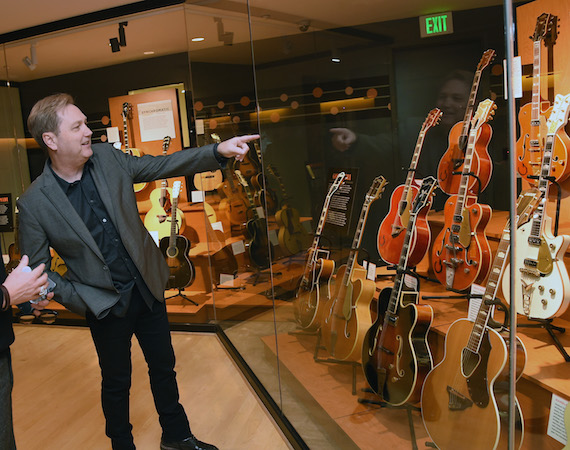 Steve Wariner views the American Sound & Beauty: Guitars from the Bachman-Gretsch Collection exhibit at the Country Music Hall of Fame and Museum.