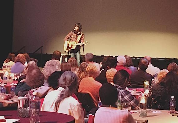 Chris Janson performs for Grand Ole Opry employees.