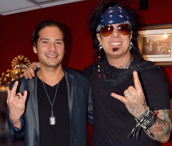 Pictured (L-R): Glen Phillips with Nikki Sixx