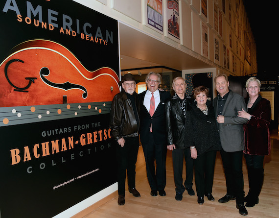 Pictured (L-R): musician Duane Eddy, Country Music Hall of Fame and Museum CEO Kyle Young, Fred and Dinah Gretsch, musician Steve Wariner, and Country Music Hall of Fame and Museum Senior Vice President of Museum Services Carolyn Tate. Photo: Rick Diamond/Getty Images