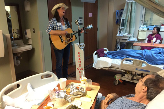 Terri Clark performing for veterans