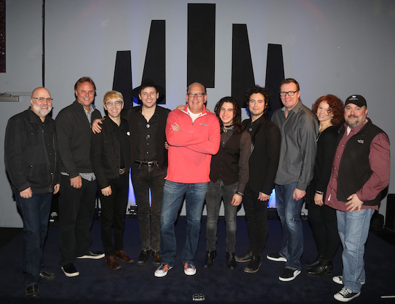 Pictured, (L-R): Kevin Herring (SVP Promotion), Scott Hendricks (EVP A&R), Zachary (drummer), Derek James (The Last Bandoleros, guitar & vocals), John Esposito (President & CEO, WMN), Diego Navaira (The Last Bandoleros, bass & vocals), Jerry Fuentes (The Last Bandoleros, guitar & vocals), Peter Strickland (EVP & GM, WMN), Lisa Ray (VP, Brand Management), Chris Palmer (VP Promotion).