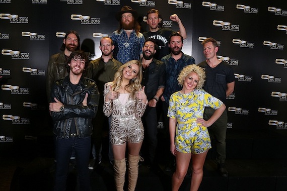 Pictured. Back row: Brothers Osborne. MIddle row: Old Dominion. Front row: Chris Janson, Kelsea Ballerini, Cam. Photo: Sara Kauss