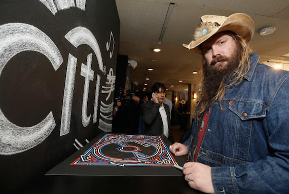 Chris Stapleton at Universal Music Group: Lucian Grainge's 2016 Artist's Showcase presented by American Airlines and Citi at the Theatre at the Ace Hotel on Sunday, Feb. 14, 2016 in Los Angeles. (Photo: Eric Charbonneau/Invision for Citi/AP Images)