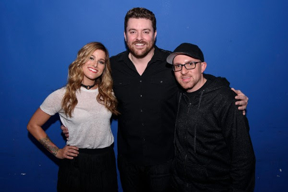 Pictured (L-R):Cassadee Pope, Chris Young and Adam Weiser (AEG Live).Photo: Matthew Eisman/Getty Images for Monarch Publicity