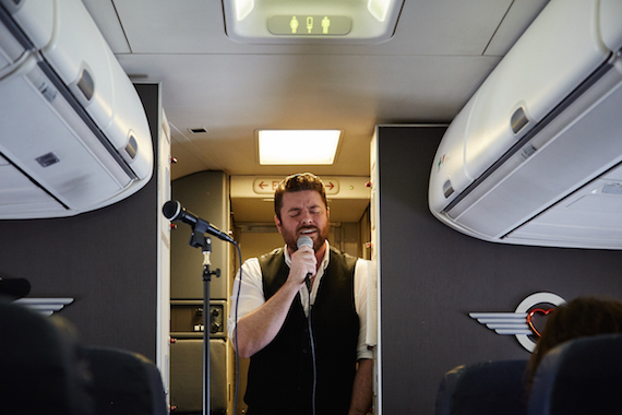 RCA Records Chris Young gives surprise Live at 35 inflight performance on Southwest Airlines inaugural flight of Tennessee One.