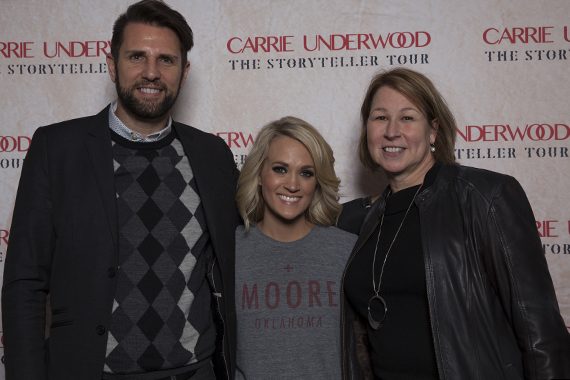 Pictured (L-R):Damon Whiteside, Carrie Underwood, and Sarah Trahern. Photo:Matt Sperling