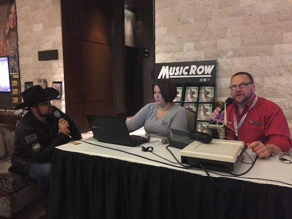 Pictured (L-R): Denny Strickland, Thunder 102's Michelle Semerano and Paul Ciliberto at CRS. 