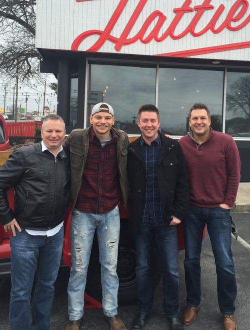 Pictured (L-R): KXLY Spokane APD Tim Cotter, Brown, WWKA Orlando PD Drew Bland, and Tony and Kris in the Mornings Kris Rochester.