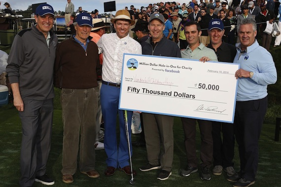 Pictured (L-R): Jim Nantz, CBS Sportscaster; Clint Eastwood, Chairman of the Board, Monterey Peninsula Foundation; Joe Don Rooney; Doug Mackenzie, Vice Chairman of the Board, Monterey Peninsula Foundation; Dan Rose, Vice President, Partnerships, Facebook; Gray Briggs, Chief Marketing Officer, Facebook; Steve John, Chief Executive Officer, Monterey Peninsula Foundation