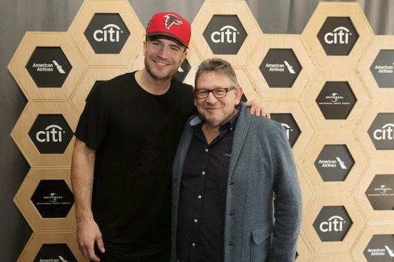 Sam Hunt and Lucian Grainge CBE, Chairman & Chief Executive Officer of Universal Music Group. Photo: Eric Charbonneau/Invision for UMG/AP Images.