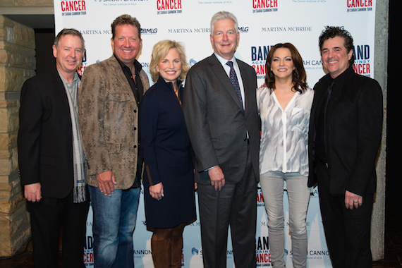 Picture (L-R): Nash Icon Records' Jim Weatherson, Cumulus' Shawn Parr, Sarah Cannon's Dee Anna Smith and Milton Johnson, Martina McBride and BMLG's Scott Borchetta. Photo: Adam Taylor