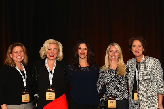 Women In The Industry Panel on Breaking Barriers and Balance, Tues, Feb. 9. Pictured (L-R): Jules Riley, E.W. Scripps/Tulsa; Sarah Frazier, CBS Radio/Houston; Kerri Edwards, KP Entertainment; Kristen Williams, Warner Music Nashville; Julie Talbott, Premiere Networks. Photo: Sara Kauss.