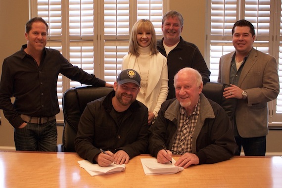 Pictured (L-R, Bottom Row): Kristian Bush; BBR Music Group CEO/President Benny Brown; (Top Row) BBR Music Group EVP Jon Loba; Wheelhouse Records VP Promotion Teddi Bonadies; BBR Music Group SVP Promotion Carson James; BBR Music Group Legal & Financial Affairs Colton McGee