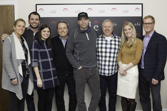 Pictured (L-R): Leslie Roberts, Director, BMI;  Ben Strain, Creative Director, ole; Emily Mueller, Creative Manager, ole; Jody Williams, VP, BMI; songwriter Tony Martin, Mike Whelan, Sr. Creative Director, ole;  Shellien Kinsey, Creative Coordinator, ole;  John Ozier, GM Creative, ole.