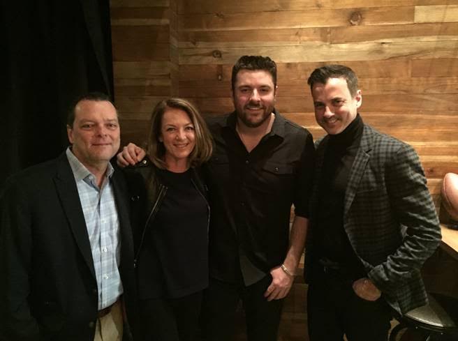 Pictured (L-R): John Kilgo, VP of Label Relations, Cumulus; Suzanne Grimes, President, Westwood One Division, EVP Corporate Marketing, Cumulus; Chris Young; Tommy Page, SVP Brand Partnerships, NASH Cumulus Media & Westwood One 