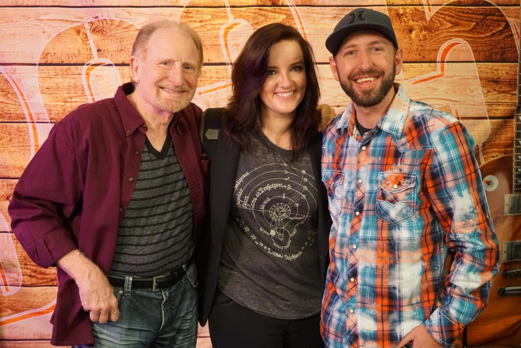 Pictured (L-R): Rick Young (WMN), Brandy Clark, KBEB PD JJ Ryan. 