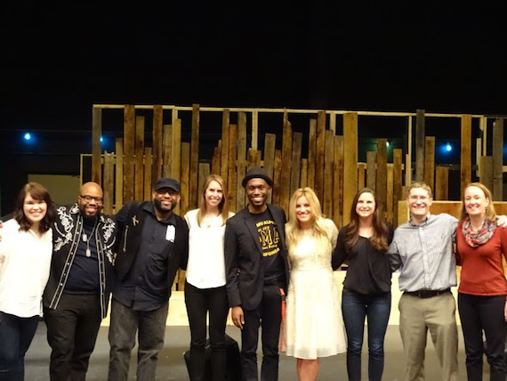 Pictured (L-R): Kaylan Goodwin, CMT; Phil Hughley, Morgan Myles Guitar Player; Thad Witherspoon, Morgan Myles Drummer; Sarah Gaffney, CMT; Darius Mines, Morgan Myles Keyboard Player; Morgan Myles; Julia Blosil, CMT; Brent Morrison, Theatre Manager, PSCC; Lucia Folk, CMT. Photo: Courtesy of Morgan Myles